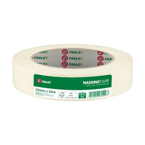 Nastro carta per mascheratura Fralex - 25 mm x 50 m - colore avorio - 60SF040050WP1592P